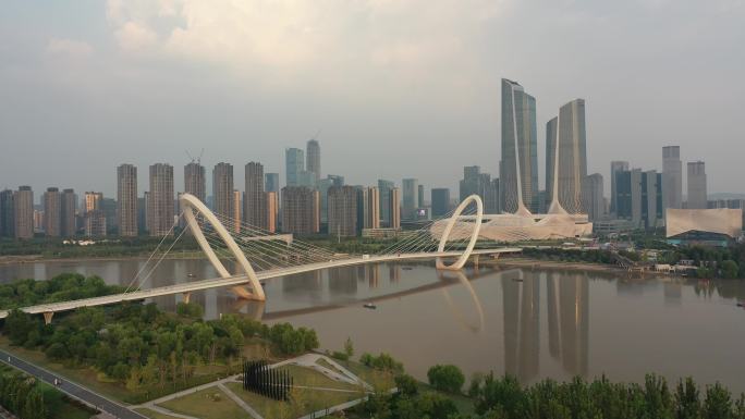 南京地标建筑南京之眼地产楼盘城市风光航拍