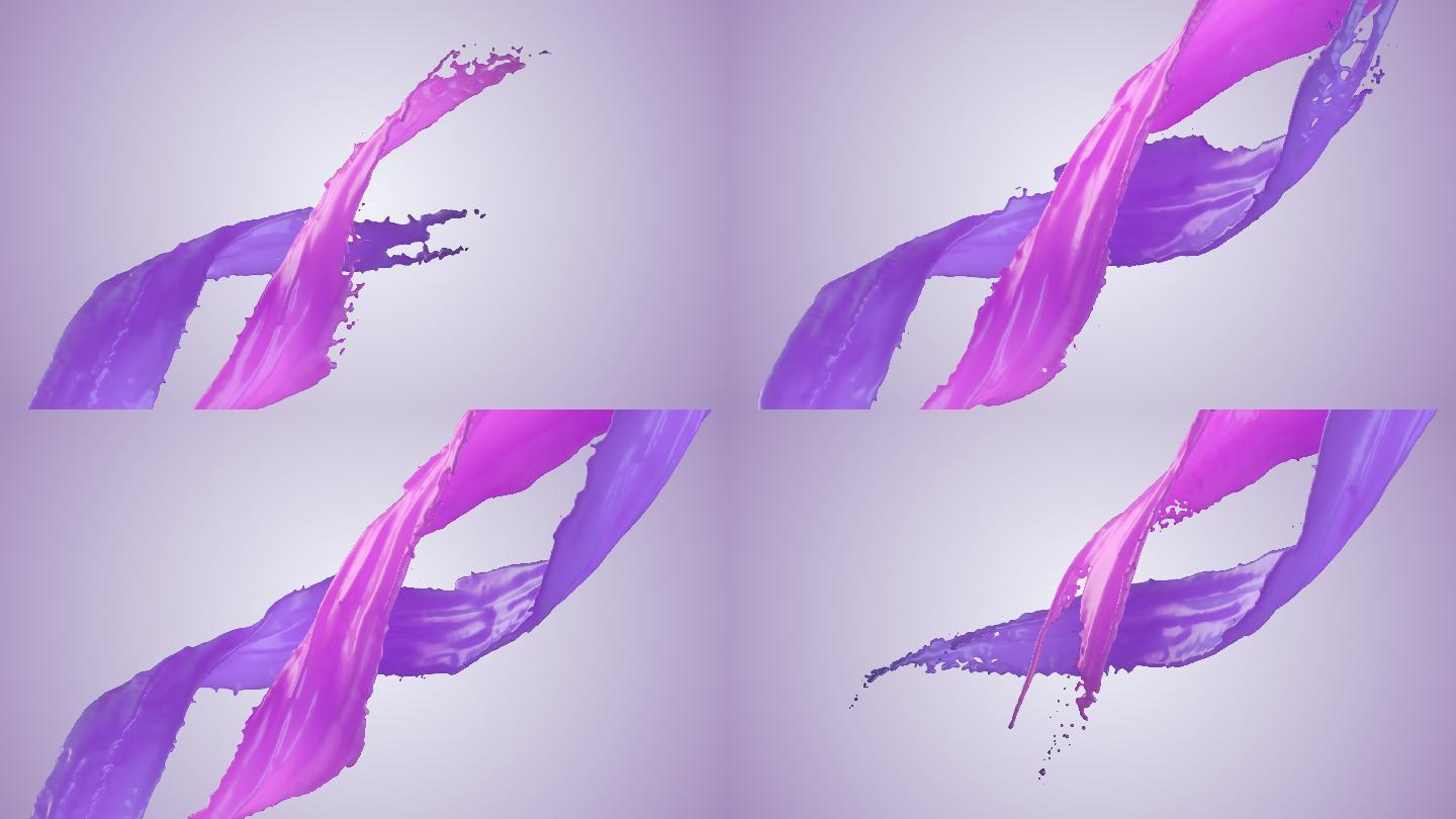 流动的紫色颜料元素时尚