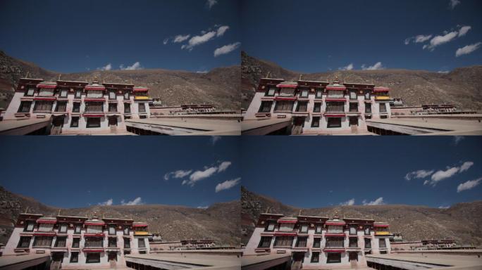 西藏民族 拉萨建筑  转经文筒   经幡