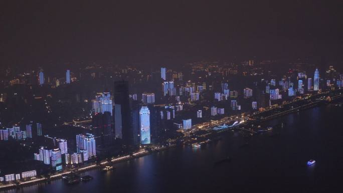 4K-Log-武汉江滩武汉港城市夜景