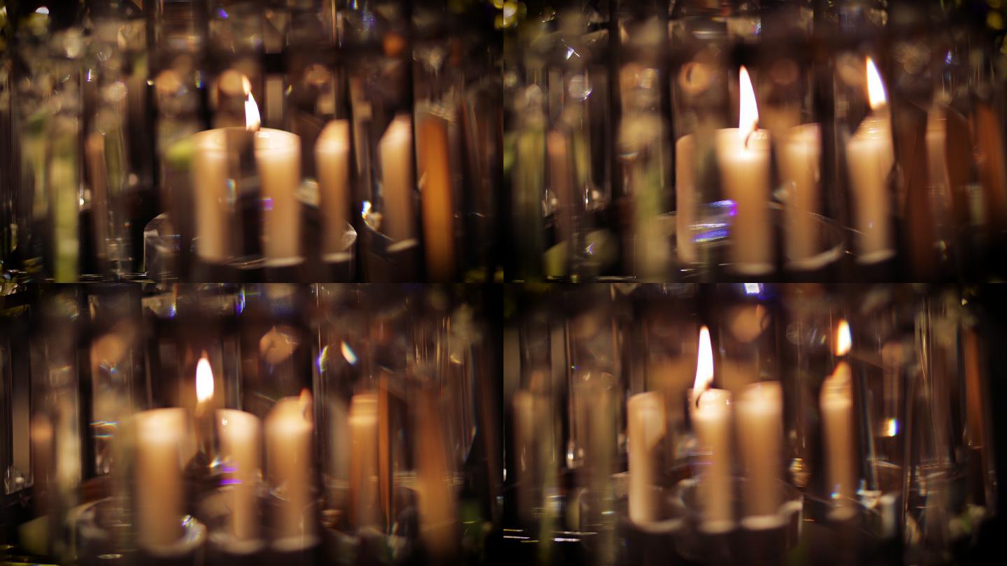 水晶灯枝形吊灯玻璃蜡台蜡烛灯温馨灯光