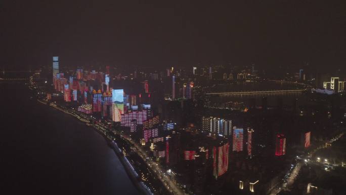 4K-Log-武汉汉阳区晴川大道城市夜景