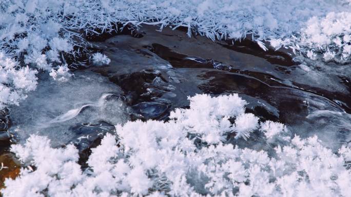 山间小溪冰川融化南极北极温室效应