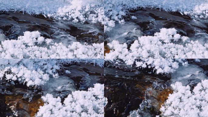 山间小溪冰川融化南极北极温室效应
