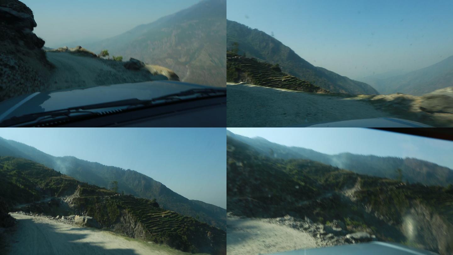 尼泊尔 加都 城市 国外 交通 山路驾驶