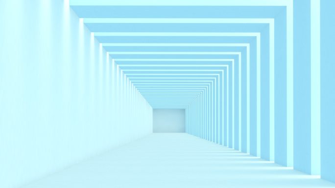 抽象走廊动画白色特效元素穿梭空间概念