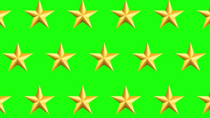 绿色背景上的星星五角星排列组合