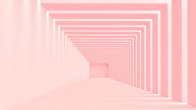 抽象粉色走廊特效视频