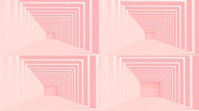 抽象粉色走廊特效视频