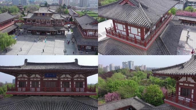 航拍青龙寺古建筑