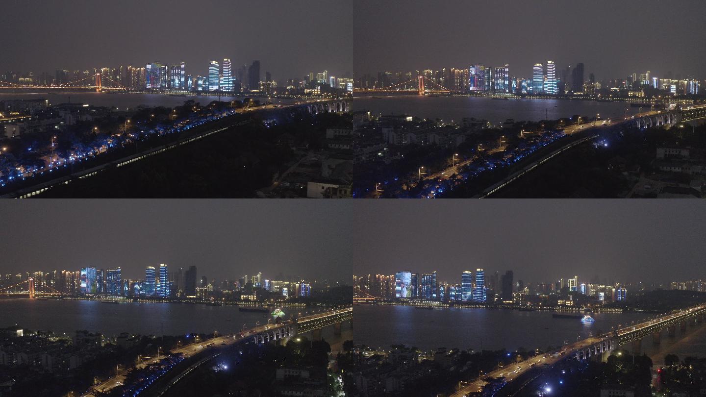 4K-Log-航拍疫情之后的武汉长江大桥