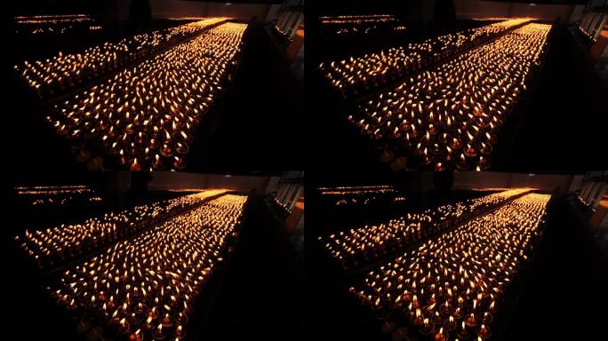 拉萨 藏族 大昭寺 朝拜 蜡烛 油灯