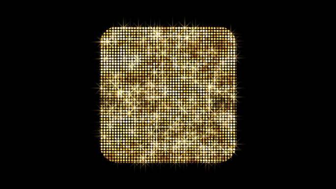 金色星光圆角方形循环1