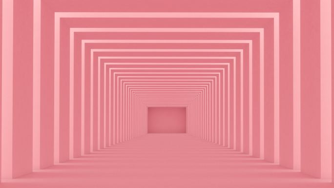 红色隧道抽象空间概念超现实粉色隧道穿越