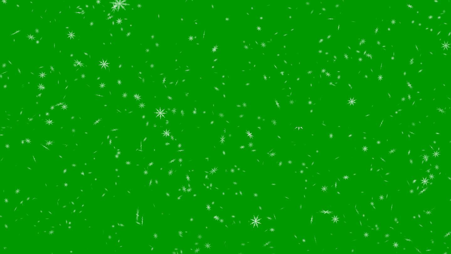雪花背景绿幕素材雪花