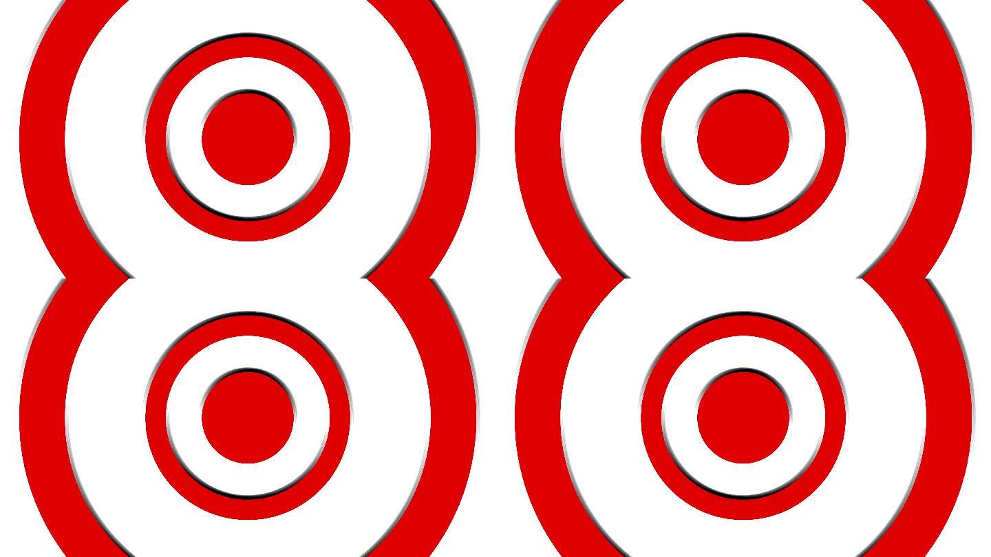 红色旋转圆圈抽象圆环圆形圈圈动画卡通动漫