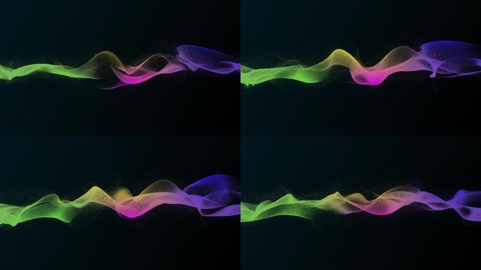 抽象波纹动画五彩斑斓波形图能量波