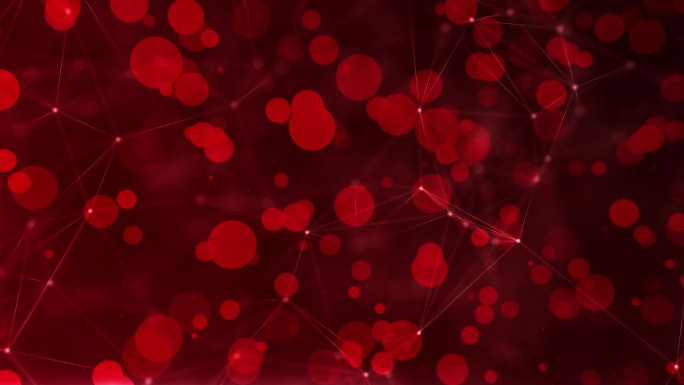 散焦红色背景暗红色动态背景小球粒子游动网