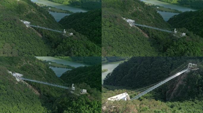 玻璃栈道航拍大桥虎谷峡景区航拍素材4K