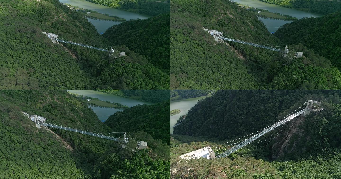 玻璃栈道航拍大桥虎谷峡景区航拍素材4K