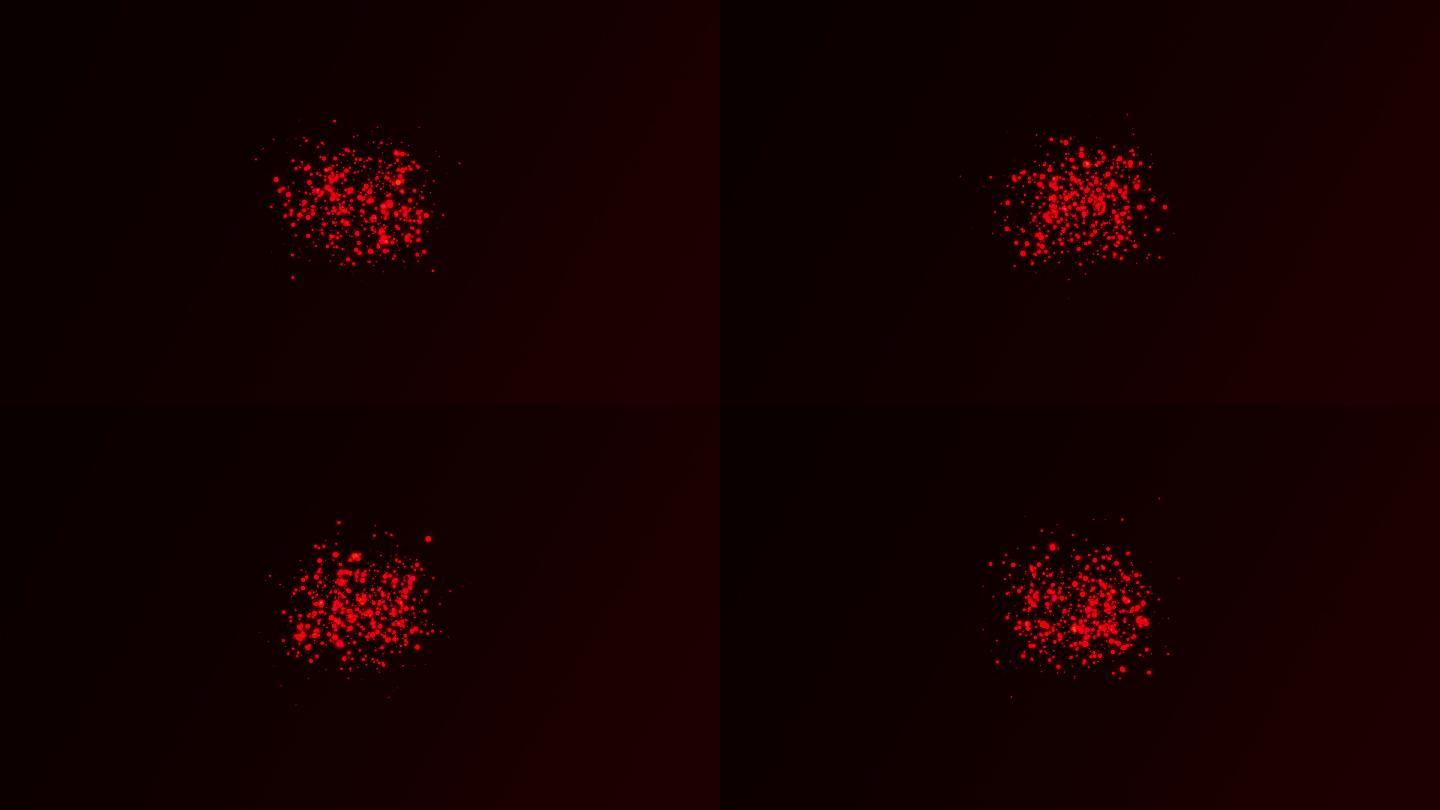 散焦粒子背景红色动态粒子不规则运动红色