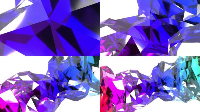 彩色3D抽象低多边形动画