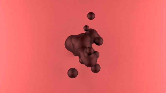 三维形状运动软巧克力液态巧克力流体结构融