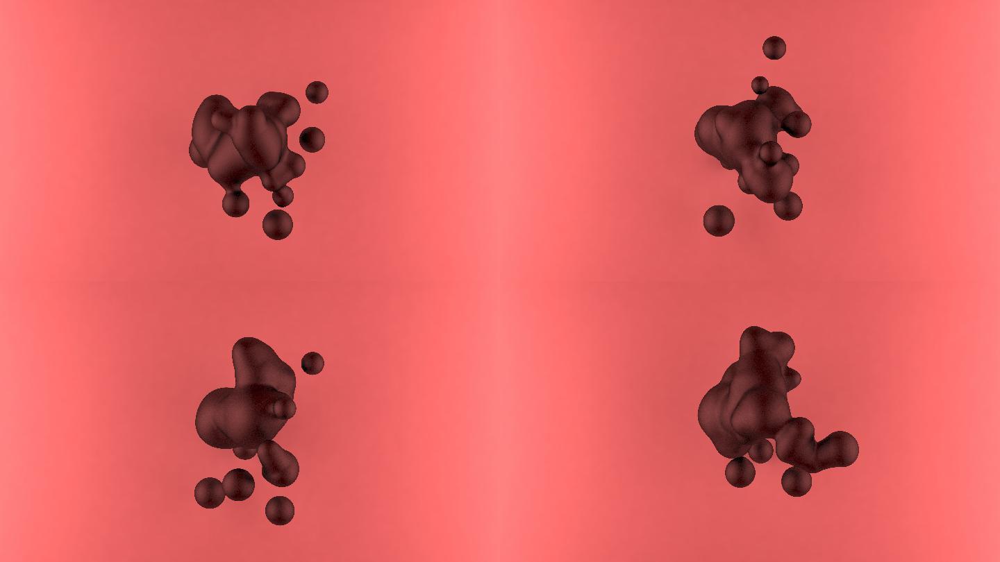 三维形状运动软巧克力液态巧克力流体结构融