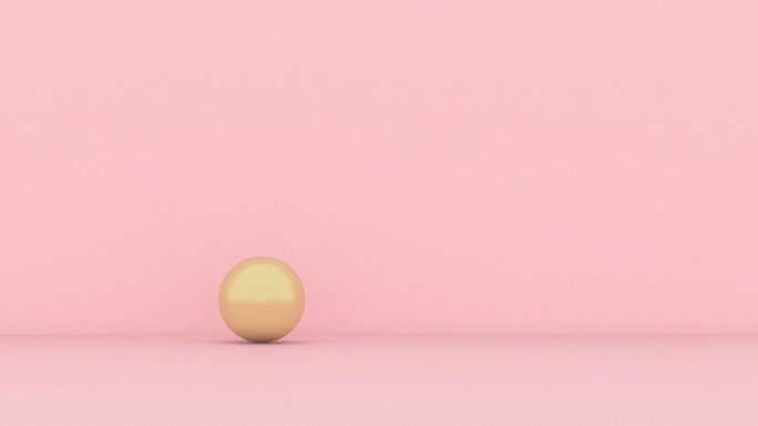 粉色背景上的金球视觉创意抽象艺术