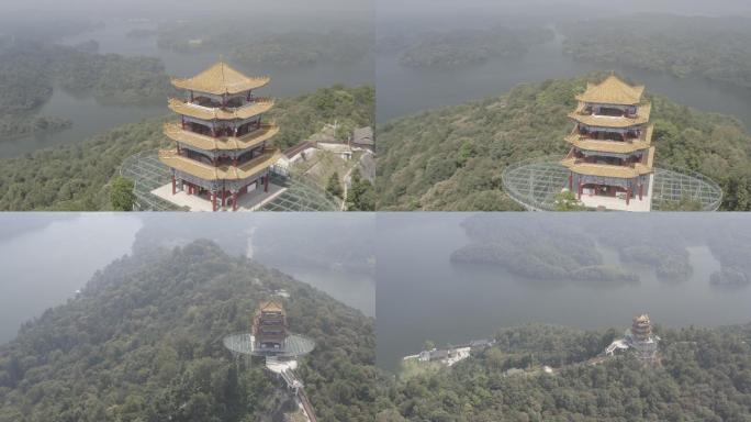 4K-Log-仙女湖风景区龙王岛龙王阁