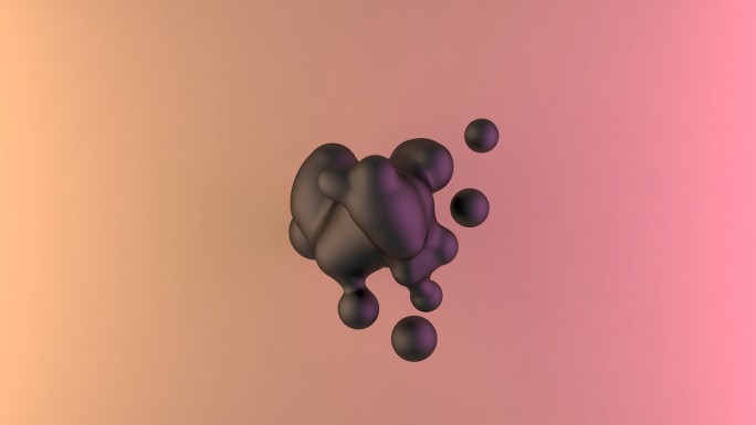 三维形状运动黑色溶液液体漂浮悬浮的液体