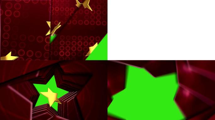 绿色屏幕上的星星过渡动画