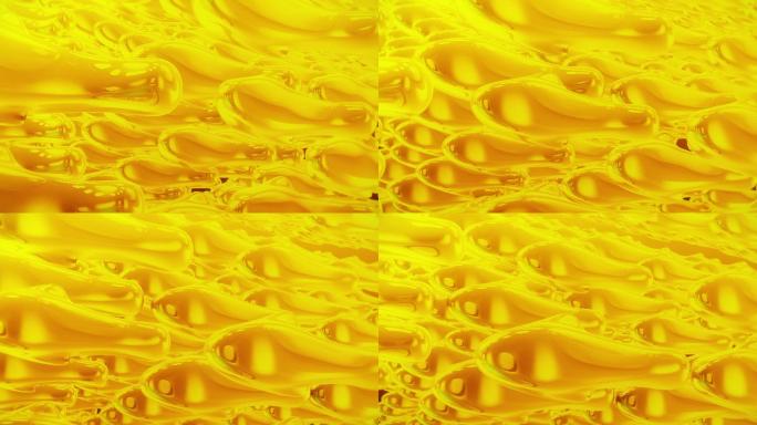 抽象鱼油动画金色动画特效流体流动抽象油脂