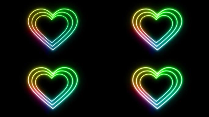 黑色背景中的心形唯美