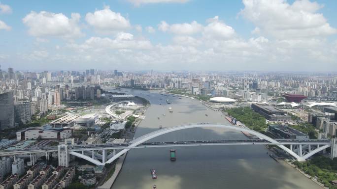 上海卢浦大桥4航拍原素材