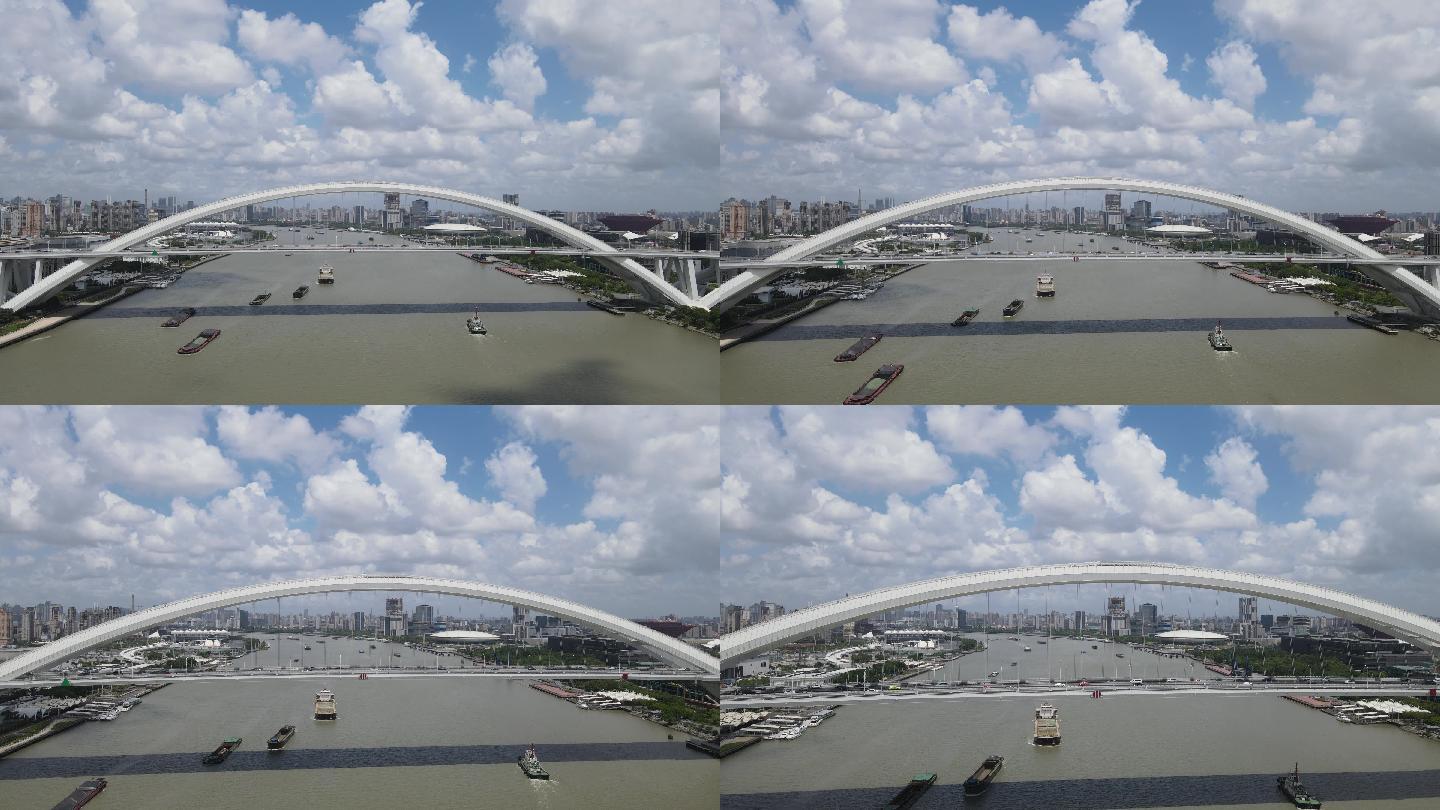 上海卢浦大桥4航拍原素材