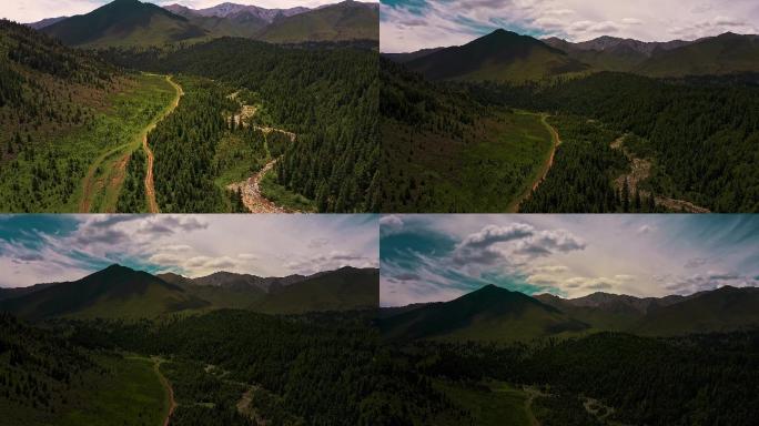 甘肃省武威市天祝县草原山川自然风景航拍