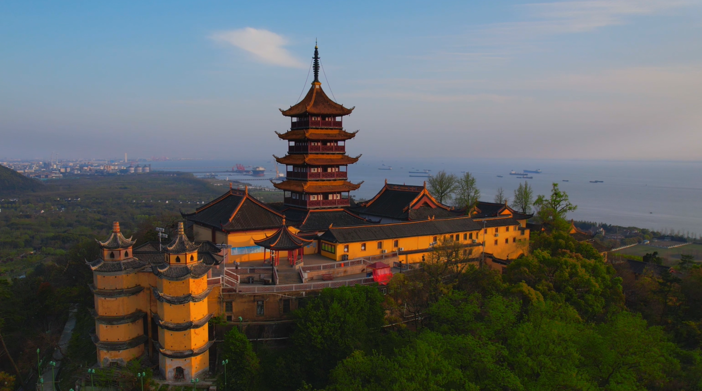 航拍南通狼山景区