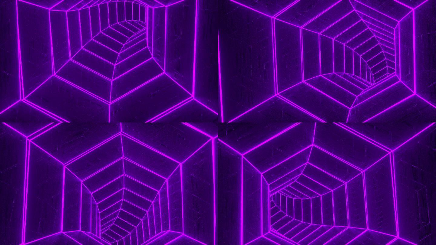 紫外线荧光灯隧道黑色背景