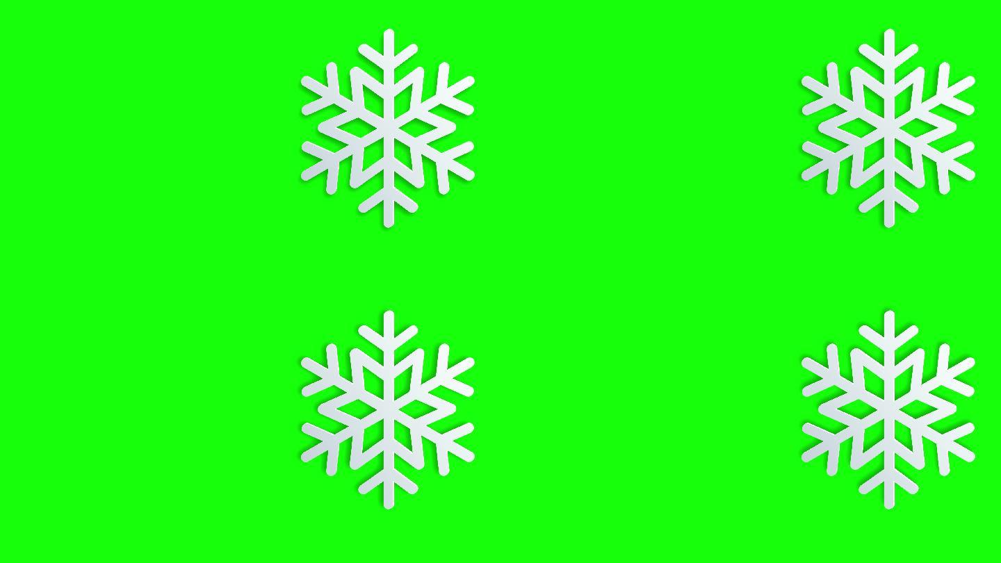 绿色雪花背景绿幕抠像元素素材大片一片
