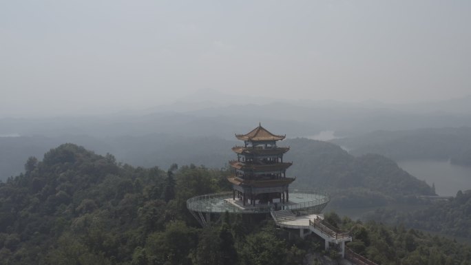 4K-Log-仙女湖风景区龙王岛龙王阁