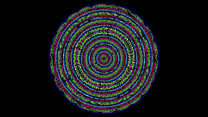 多色圆形车削图案特效视频