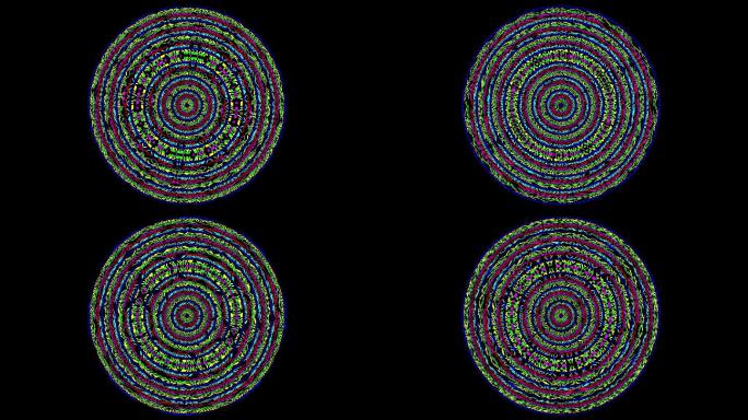 多色圆形车削图案特效视频