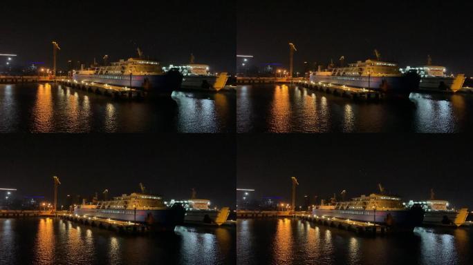 港口的夜晚视频