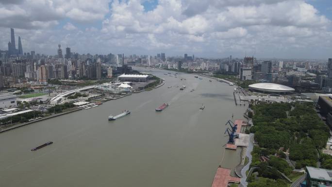 上海疫情中华艺术宫4K航拍单镜头
