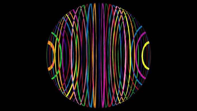 多色球面波动画球形圆圈扩散艺术