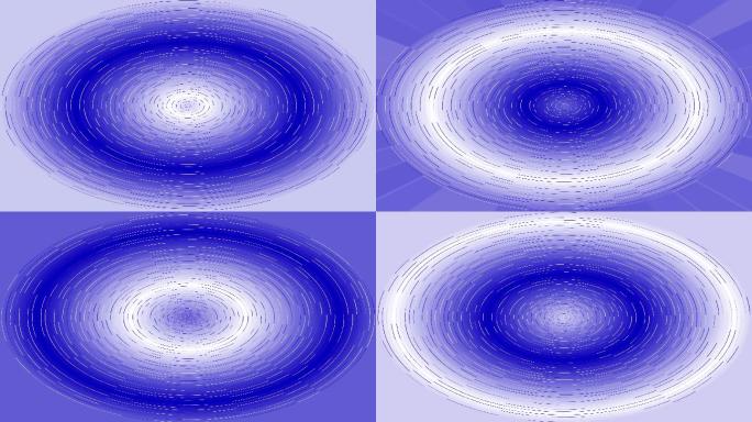 蓝色同心线在移动圆盘背景抽象孟菲斯图形变