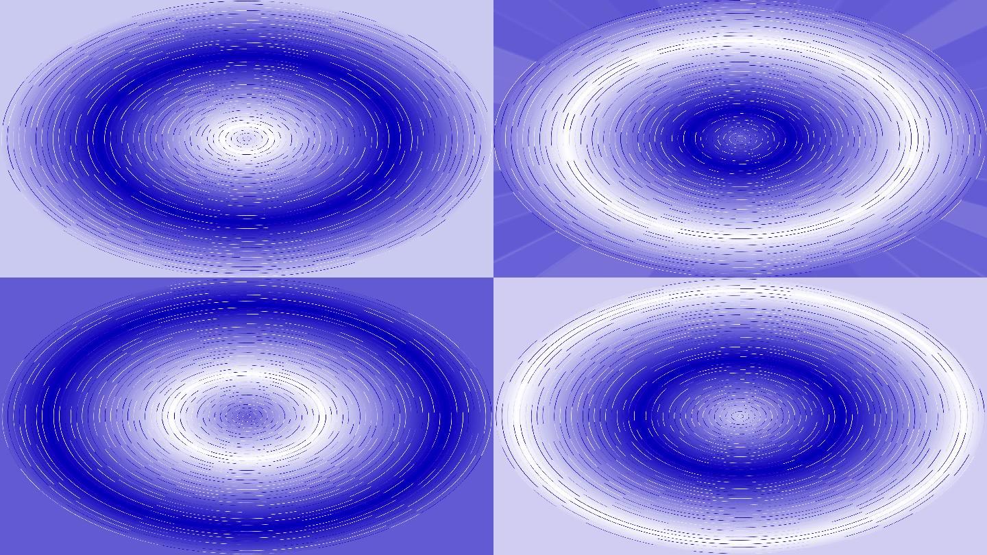 蓝色同心线在移动圆盘背景抽象孟菲斯图形变