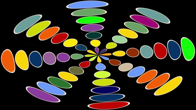 多色旋转和闪烁的圆圈