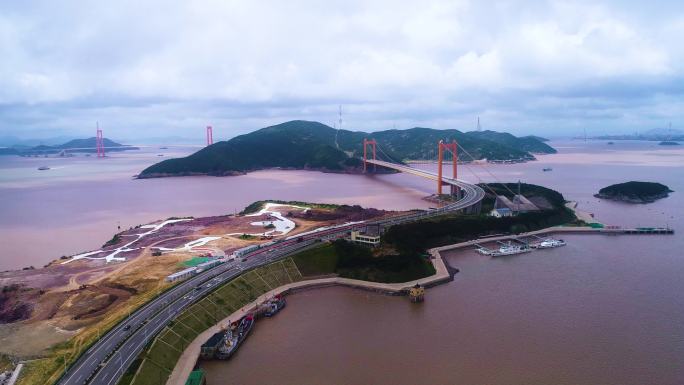 航拍 岱山 跨海大桥 大景 海面